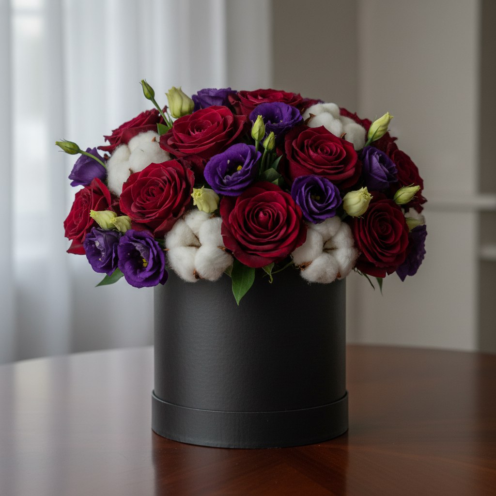 Цветочная коробка «Нуар»